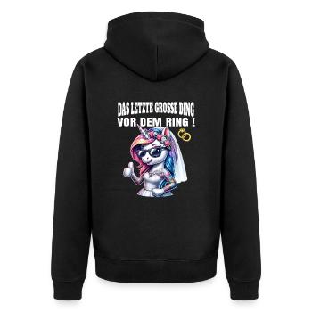 Enterrement de vie de garçon Mariée Enterrement de vie de jeune fille Grondement de femmes - Veste à capuche bio Premium Unisexe - noir - Dos - Nico (187cm)