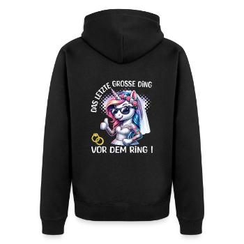 Enterrement de vie de garçon Mariée Enterrement de vie de jeune fille Grondement de femmes - Veste à capuche bio Premium Unisexe - noir - Dos - Nico (187cm)