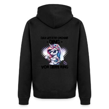 Enterrement de vie de garçon Mariée Enterrement de vie de jeune fille Grondement de femmes - Veste à capuche bio Premium Unisexe - noir - Dos - Nico (187cm)