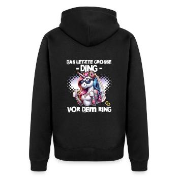 Enterrement de vie de garçon Mariée Enterrement de vie de jeune fille Grondement de femmes - Veste à capuche bio Premium Unisexe - noir - Dos - Nico (187cm)