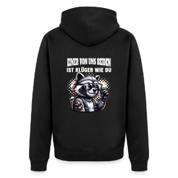 Drôle L’un de nous est plus intelligent que toi - Veste à capuche bio Premium Unisexe - noir - Dos - Nico (187cm)