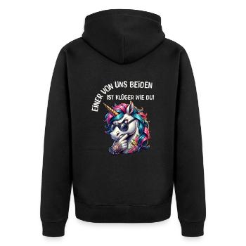 Drôle L’un de nous est plus intelligent que toi - Veste à capuche bio Premium Unisexe - noir - Dos - Nico (187cm)