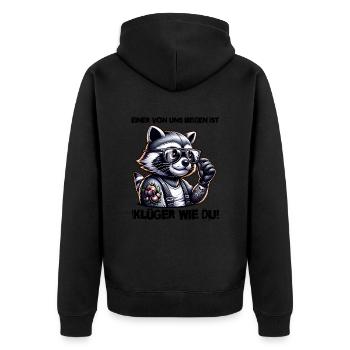 Drôle L’un de nous est plus intelligent que toi - Veste à capuche bio Premium Unisexe - noir - Dos - Nico (187cm)