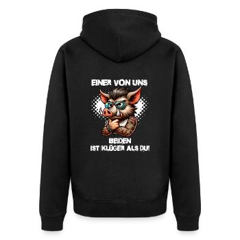 Drôle L’un de nous est plus intelligent que toi - Veste à capuche bio Premium Unisexe - noir - Dos - Nico (187cm)