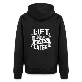 Powerlifting Bodybuilder Lift Now Break Later Gym - Veste à capuche bio Premium Unisexe - noir - Dos - Nico (187cm)