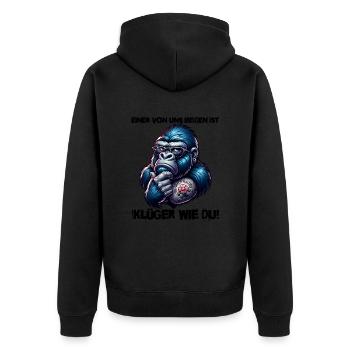 Drôle L’un de nous est plus intelligent que toi - Veste à capuche bio Premium Unisexe - noir - Dos - Nico (187cm)