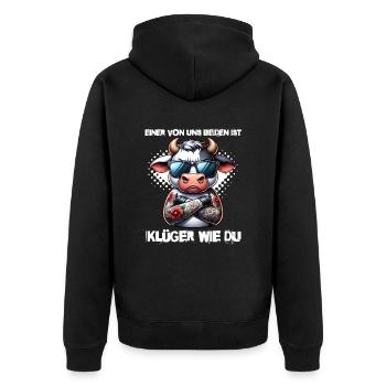 Drôle L’un de nous est plus intelligent que toi - Veste à capuche bio Premium Unisexe - noir - Dos - Nico (187cm)