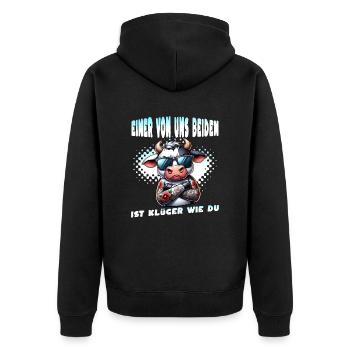 Drôle L’un de nous est plus intelligent que toi - Veste à capuche bio Premium Unisexe - noir - Dos - Nico (187cm)