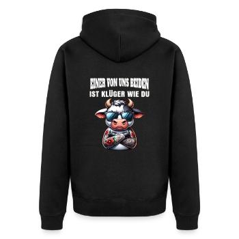 Drôle L’un de nous est plus intelligent que toi - Veste à capuche bio Premium Unisexe - noir - Dos - Nico (187cm)