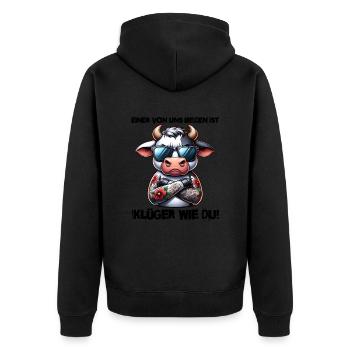 Drôle L’un de nous est plus intelligent que toi - Veste à capuche bio Premium Unisexe - noir - Dos - Nico (187cm)
