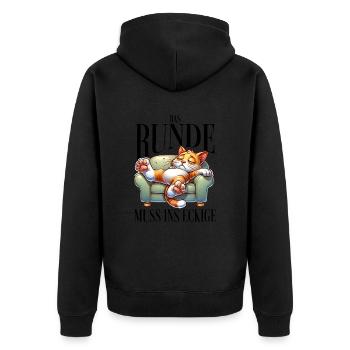 I'm tired so the round has to sleep in the square - Unisex Premium Organic Zip Hoodie - black - Back - Nico (187cm)