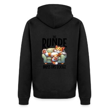 I'm tired so the round has to sleep in the square - Unisex Premium Organic Zip Hoodie - black - Back - Nico (187cm)