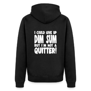 Delicious Asian Food Bao Bun Funny Dim Sum - Unisex Premium Organic Zip Hoodie - black - Back - Nico (187cm)