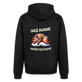 Je suis fatigué donc le rond doit dormir dans le carré - Veste à capuche bio Premium Unisexe - noir - Dos - Nico (187cm)