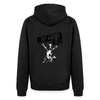 Festival de musique Rock Kuh Rock n Roll - Veste à capuche bio Premium Unisexe - noir - Dos - Nico (187cm)