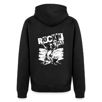 Festival de musique Rock Cow Rock n Roll - Veste à capuche bio Premium Unisexe - noir - Dos - Nico (187cm)