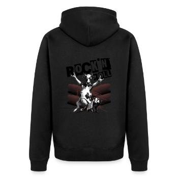 Festival de musique Rock Kuh Rock n Roll - Veste à capuche bio Premium Unisexe - noir - Dos - Nico (187cm)