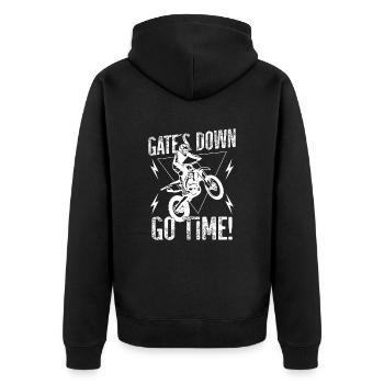 Dirtbike Rider Gate ́s Down MX Motocross Supercross - Veste à capuche bio Premium Unisexe - noir - Dos - Nico (187cm)