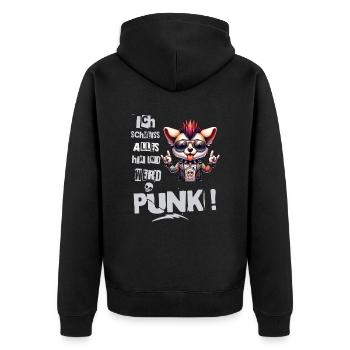 Mir Egal - Schmeiss alles hin werd Punk Punkrock - Unisex Premium Bio Zip Hoodie - Schwarz - Hinten - Nico (187cm)