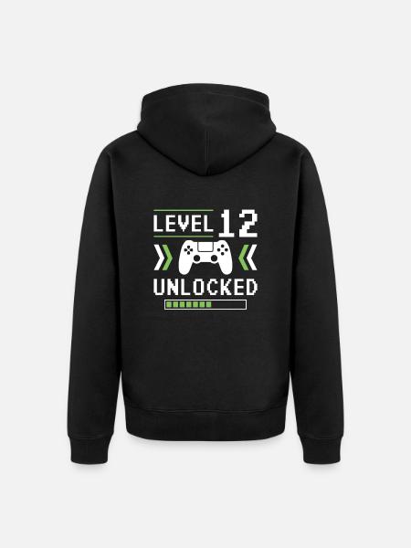 Niveau 12 débloqué - Veste à capuche bio Premium Unisexe - noir