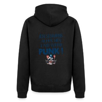 Je m’en fiche - Schmeiss alles hin werd Punk Punkrock - Veste à capuche bio Premium Unisexe - noir - Dos - Nico (187cm)