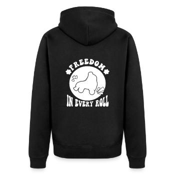 Roller Skating Skate Freedom In Every Roll Gifts - Unisex Premium Bio Zip Hoodie - Schwarz - Hinten - Nico (187cm)