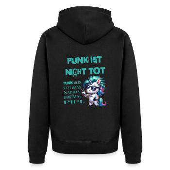 Festival Fun Je suis vieux mais le punk n’est pas mort - Veste à capuche bio Premium Unisexe - noir - Dos - Nico (187cm)