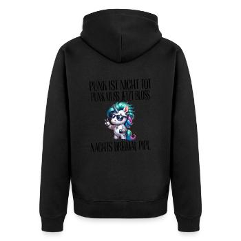 Festival Fun Je suis vieux mais le punk n’est pas mort - Veste à capuche bio Premium Unisexe - noir - Dos - Nico (187cm)