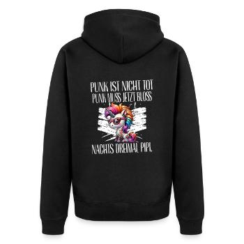 Punk Rock - I'm old but punk is not dead - Unisex Premium Organic Zip Hoodie - black - Back - Nico (187cm)