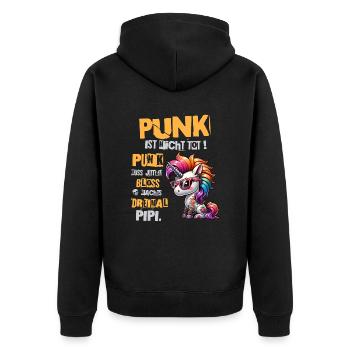 Punk Rock - I'm old but punk is not dead - Unisex Premium Organic Zip Hoodie - black - Back - Nico (187cm)