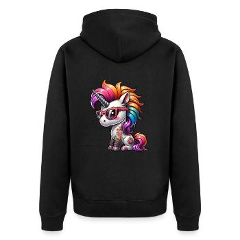Punk Rock - I'm old but punk is not dead - Unisex Premium Organic Zip Hoodie - black - Back - Nico (187cm)