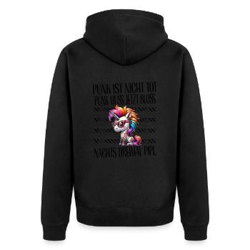 Punk Rock - I'm old but punk is not dead - Unisex Premium Organic Zip Hoodie - black - Back - Nico (187cm)