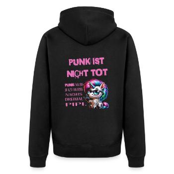 Punk Rock - I'm old but punk is not dead - Unisex Premium Organic Zip Hoodie - black - Back - Nico (187cm)