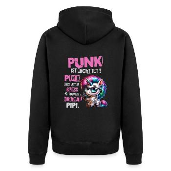Punk Rock - I'm old but punk is not dead - Unisex Premium Organic Zip Hoodie - black - Back - Nico (187cm)