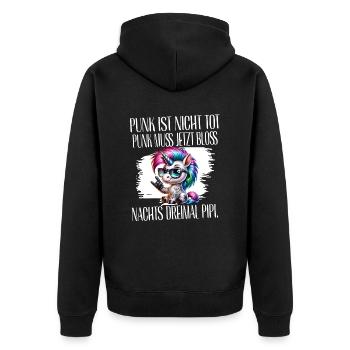 Punk Rock - I'm old but punk is not dead - Unisex Premium Organic Zip Hoodie - black - Back - Nico (187cm)