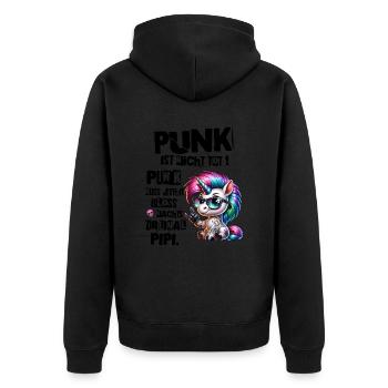 Punk Rock - I'm old but punk is not dead - Unisex Premium Organic Zip Hoodie - black - Back - Nico (187cm)