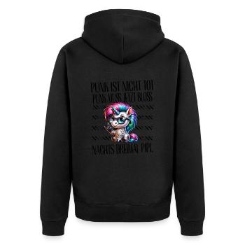 Punk Rock - I'm old but punk is not dead - Unisex Premium Organic Zip Hoodie - black - Back - Nico (187cm)
