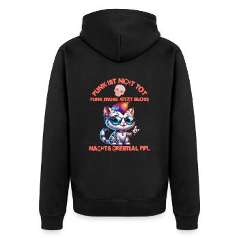Punk Rock - Je suis vieux mais le punk n’est pas mort - Veste à capuche bio Premium Unisexe - noir - Dos - Nico (187cm)