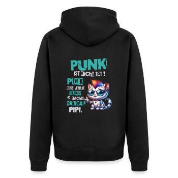 Punk Rock - Je suis vieux mais le punk n’est pas mort - Veste à capuche bio Premium Unisexe - noir - Dos - Nico (187cm)