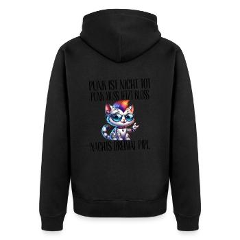 Punk Rock - Je suis vieux mais le punk n’est pas mort - Veste à capuche bio Premium Unisexe - noir - Dos - Nico (187cm)