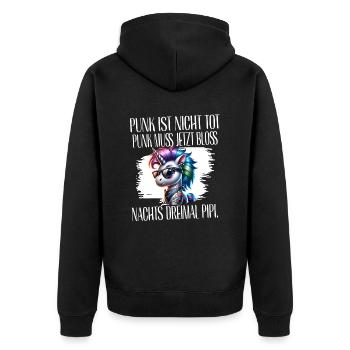 Punk Rock - I'm old but punk is not dead - Unisex Premium Organic Zip Hoodie - black - Back - Nico (187cm)