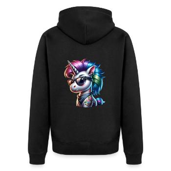 Punk Rock - I'm old but punk is not dead - Unisex Premium Organic Zip Hoodie - black - Back - Nico (187cm)