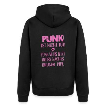 Punk Rock - I'm old but punk is not dead - Unisex Premium Organic Zip Hoodie - black - Back - Nico (187cm)
