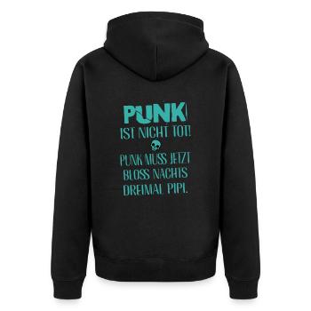 Punk Rock - I'm old but punk is not dead - Unisex Premium Organic Zip Hoodie - black - Back - Nico (187cm)