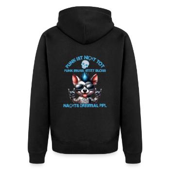 Punk Rock - Je suis vieux mais le punk n’est pas mort - Veste à capuche bio Premium Unisexe - noir - Dos - Nico (187cm)