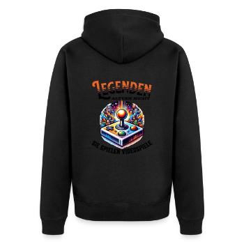 Legenden altern nicht sie gehen Videospiele - Unisex Premium Bio Zip Hoodie - Schwarz - Hinten - Nico (187cm)