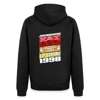 27 Year Old Vintage 1998 Birthday - Unisex Premium Organic Zip Hoodie - black - Back - Nico (187cm)