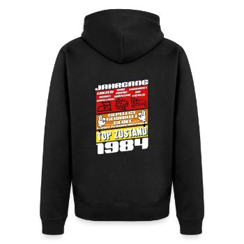41 Year Old Born 1984 Birthday - Unisex Premium Organic Zip Hoodie - black - Back - Nico (187cm)