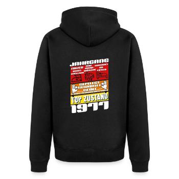 48 Year Old Vintage 1977 Birthday - Unisex Premium Organic Zip Hoodie - black - Back - Nico (187cm)