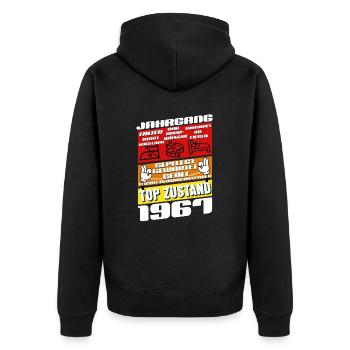 58 Years Old Born 1967 Birthday - Unisex Premium Organic Zip Hoodie - black - Back - Nico (187cm)